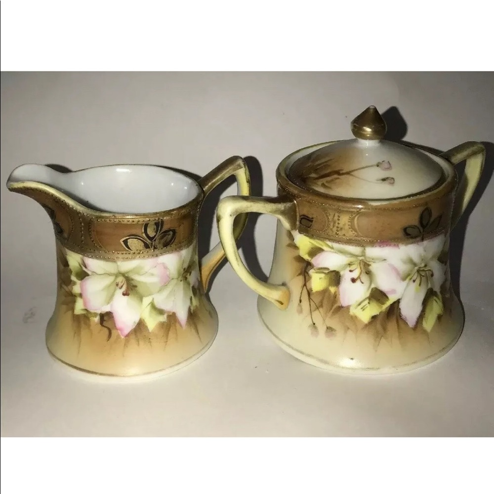 Hand painted nippon ceramics sugar and creamer set